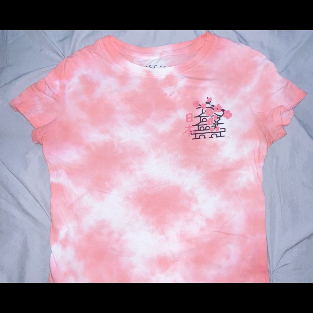 Classic crew, Aeropostale, medium woman, light pink tye-die,